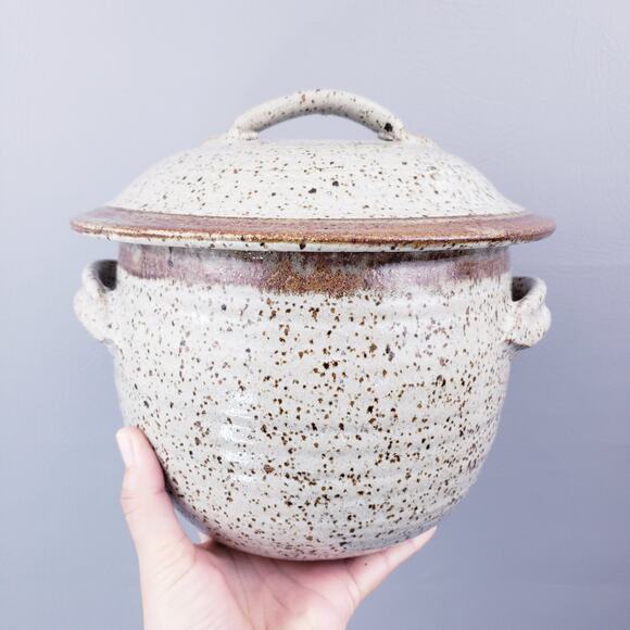 Pottery Stoneware Funnel Steamer Bundt Cake/Rice Bakeware, Lidded And Handled - Picture 10 of 10